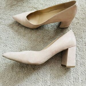 Marc Fisher Cream Block Heel Pumps